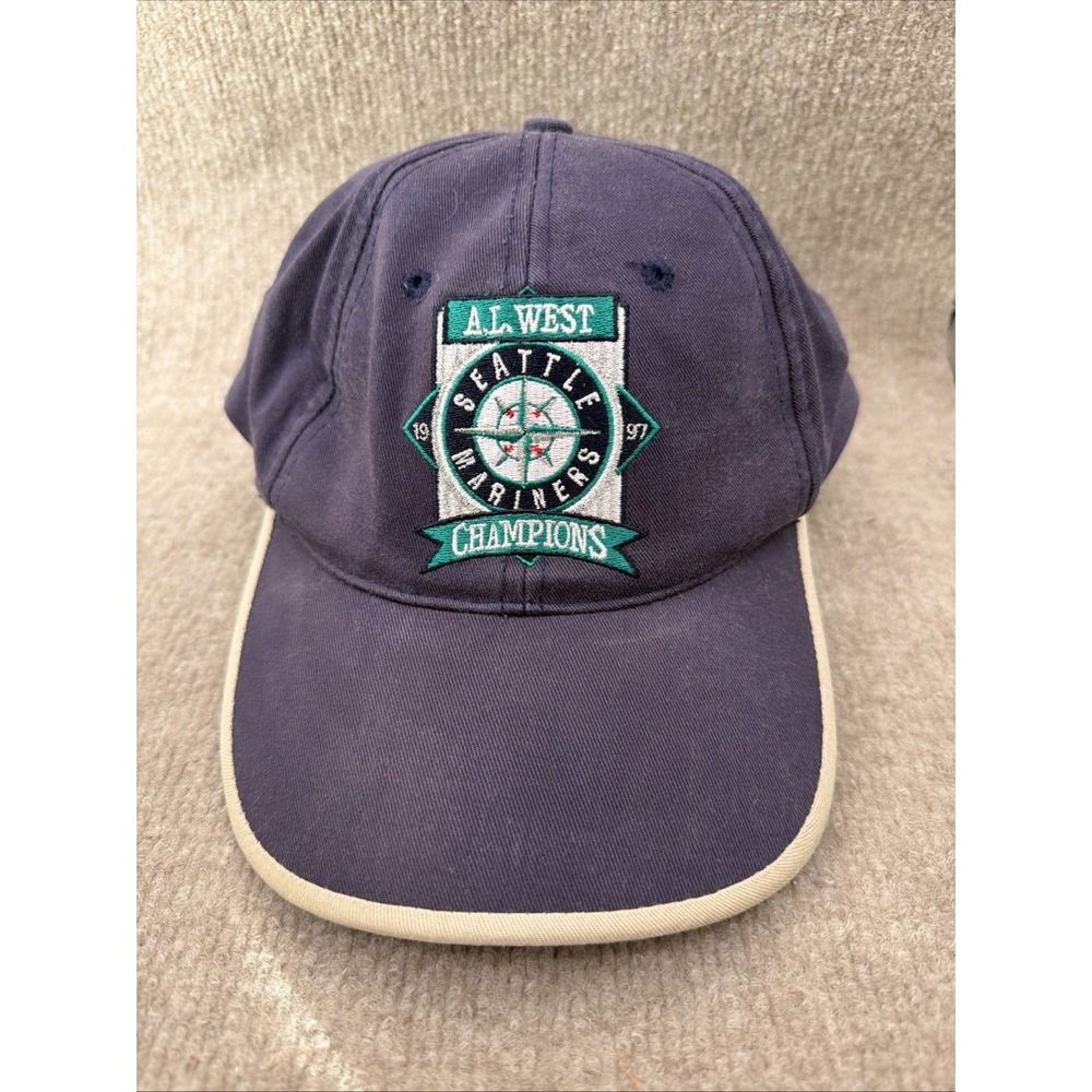 Vintage Seattle Mariners Hat Blue AL West Champions 1997 Snapback Cap